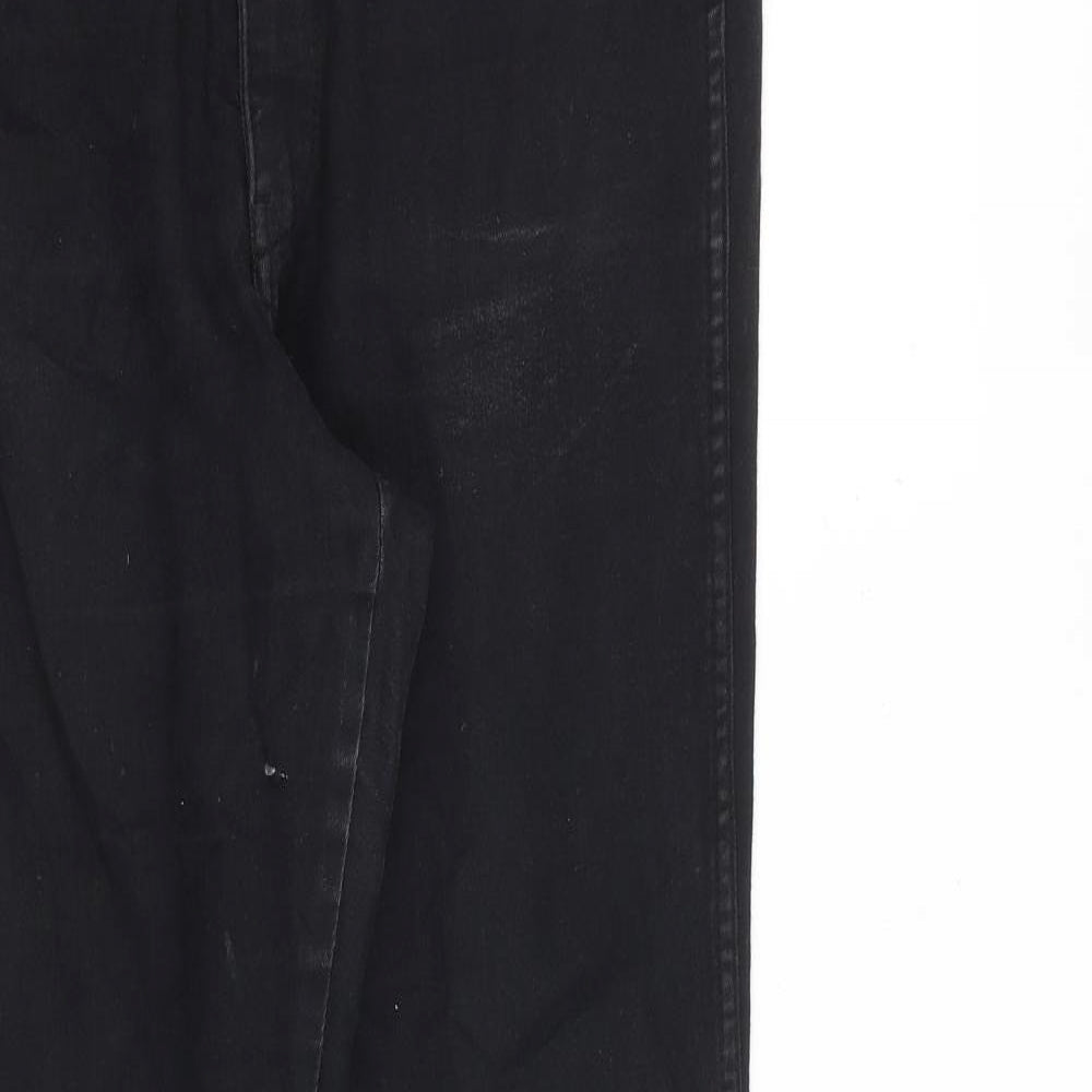 Womens UK Size 33 in H&M Regular Fit Tapered Black Jeans