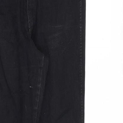 Womens UK Size 33 in H&M Regular Fit Tapered Black Jeans
