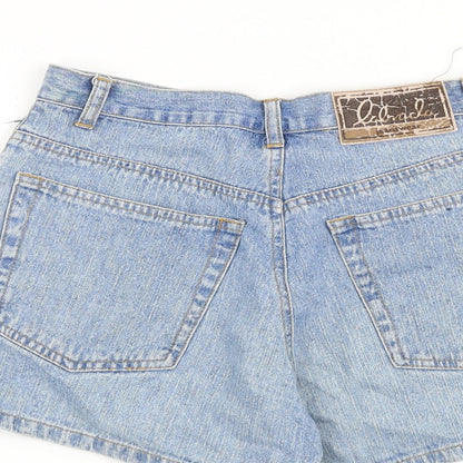 Labrada Womens Blue 100% Cotton Mom Shorts Size 10 L3 in Regular Zip