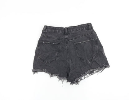 Denim & Co. Womens Grey 100% Cotton Cut-Off Shorts Size 10 L3 in Regular Zip