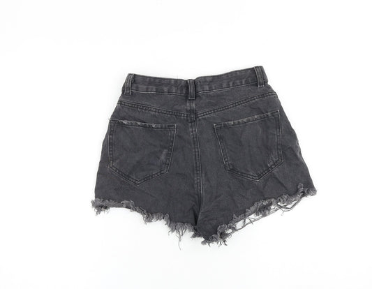 Denim & Co. Womens Grey 100% Cotton Cut-Off Shorts Size 10 L3 in Regular Zip