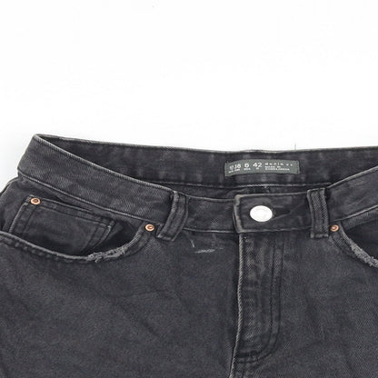 Denim & Co. Womens Grey 100% Cotton Cut-Off Shorts Size 10 L3 in Regular Zip