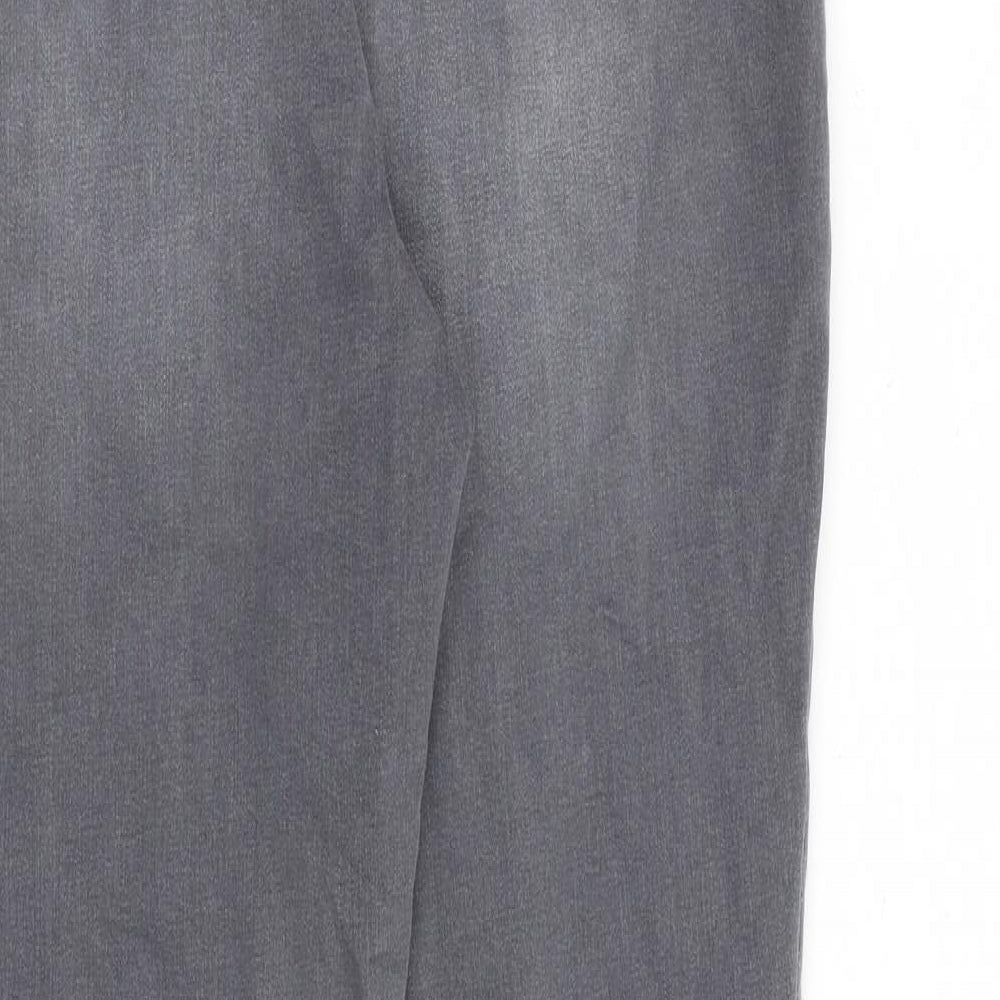 TU Womens Grey Cotton Skinny Jeans Size 14 L28 in Slim Zip - Embellished