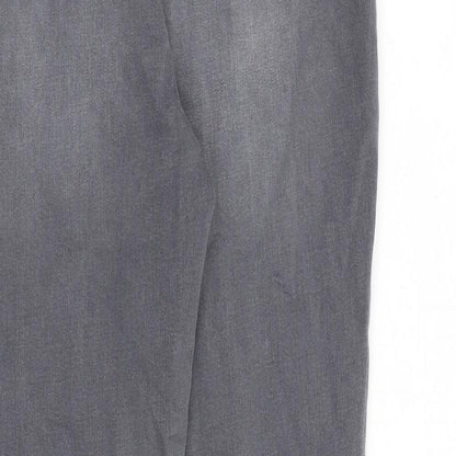 TU Womens Grey Cotton Skinny Jeans Size 14 L28 in Slim Zip - Embellished