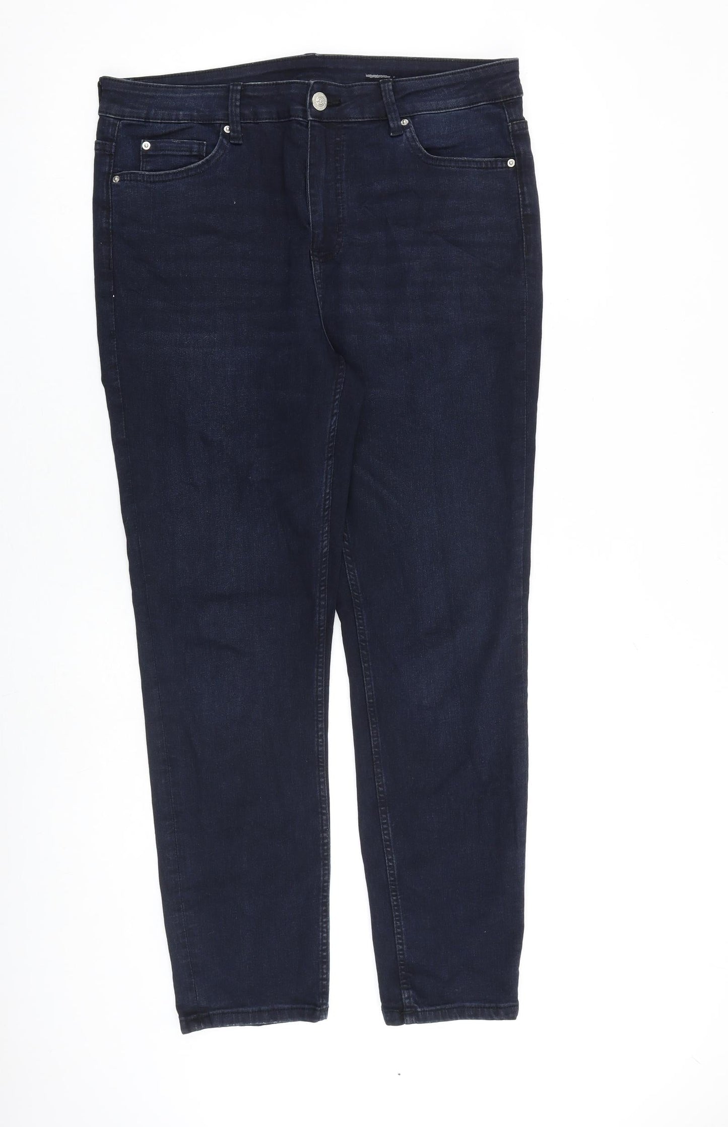 Womens UK Size 34 in Marks and Spencer Regular Fit Tapered Blue Jeans
