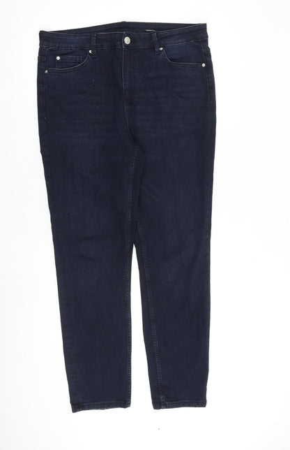 Womens UK Size 34 in Marks and Spencer Regular Fit Tapered Blue Jeans