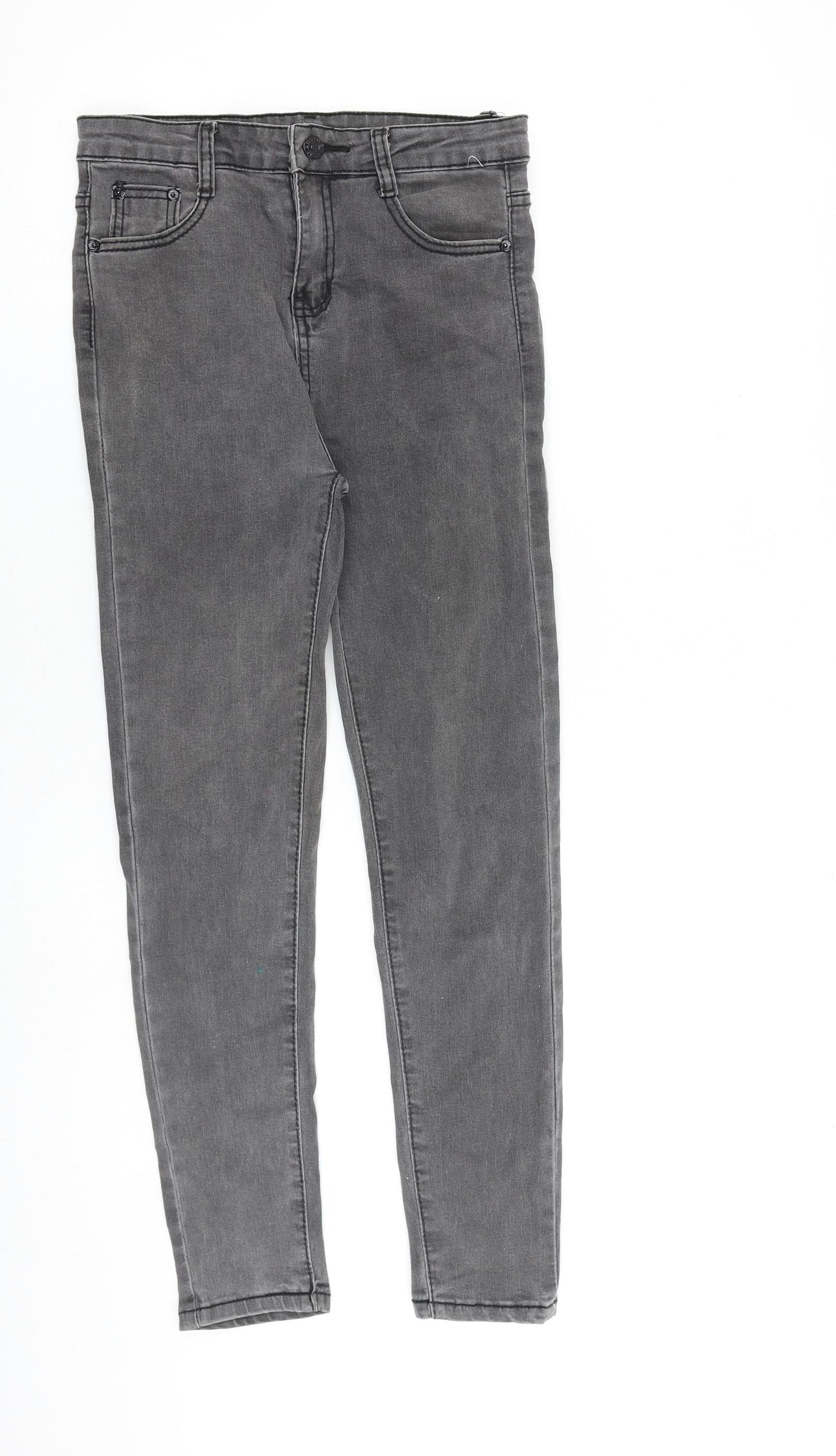 Jeans Wear Womens Grey Cotton Skinny Jeans Size 26 in L26 in Regular Zip