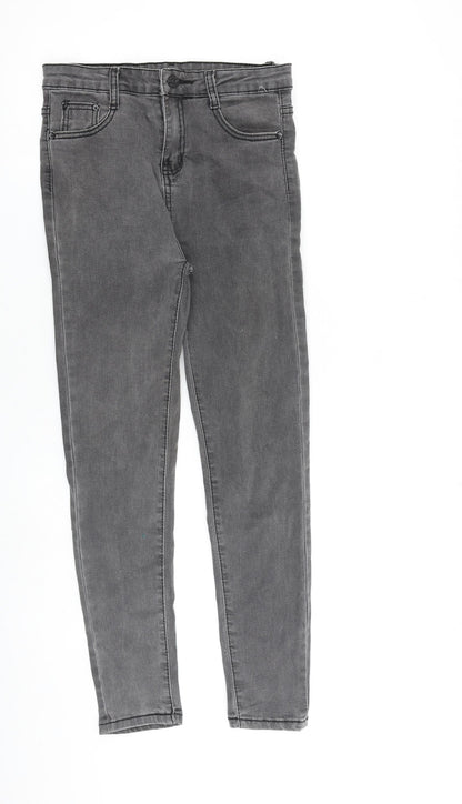 Jeans Wear Womens Grey Cotton Skinny Jeans Size 26 in L26 in Regular Zip