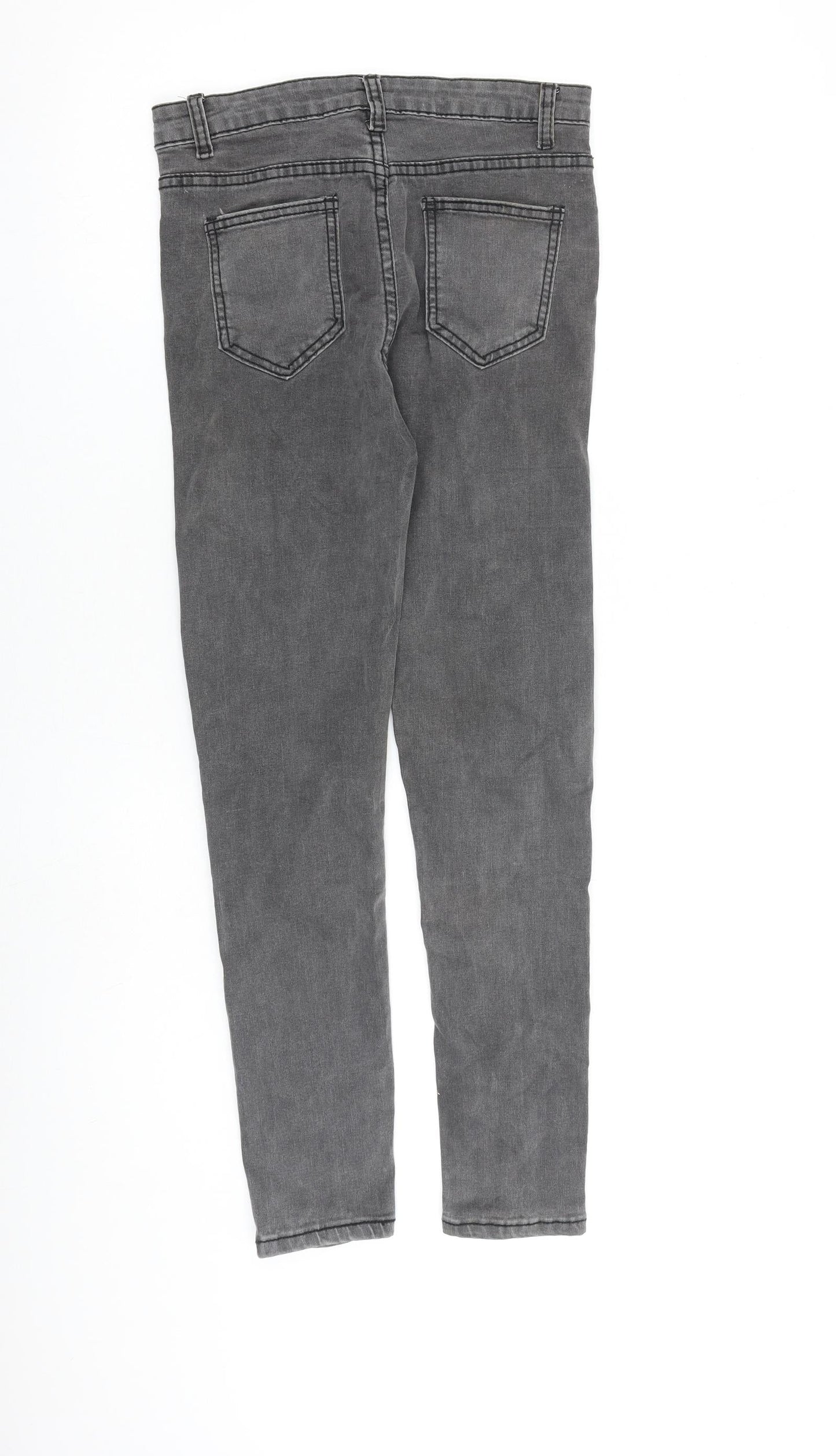 Jeans Wear Womens Grey Cotton Skinny Jeans Size 26 in L26 in Regular Zip