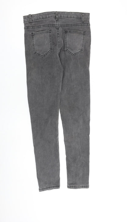 Jeans Wear Womens Grey Cotton Skinny Jeans Size 26 in L26 in Regular Zip