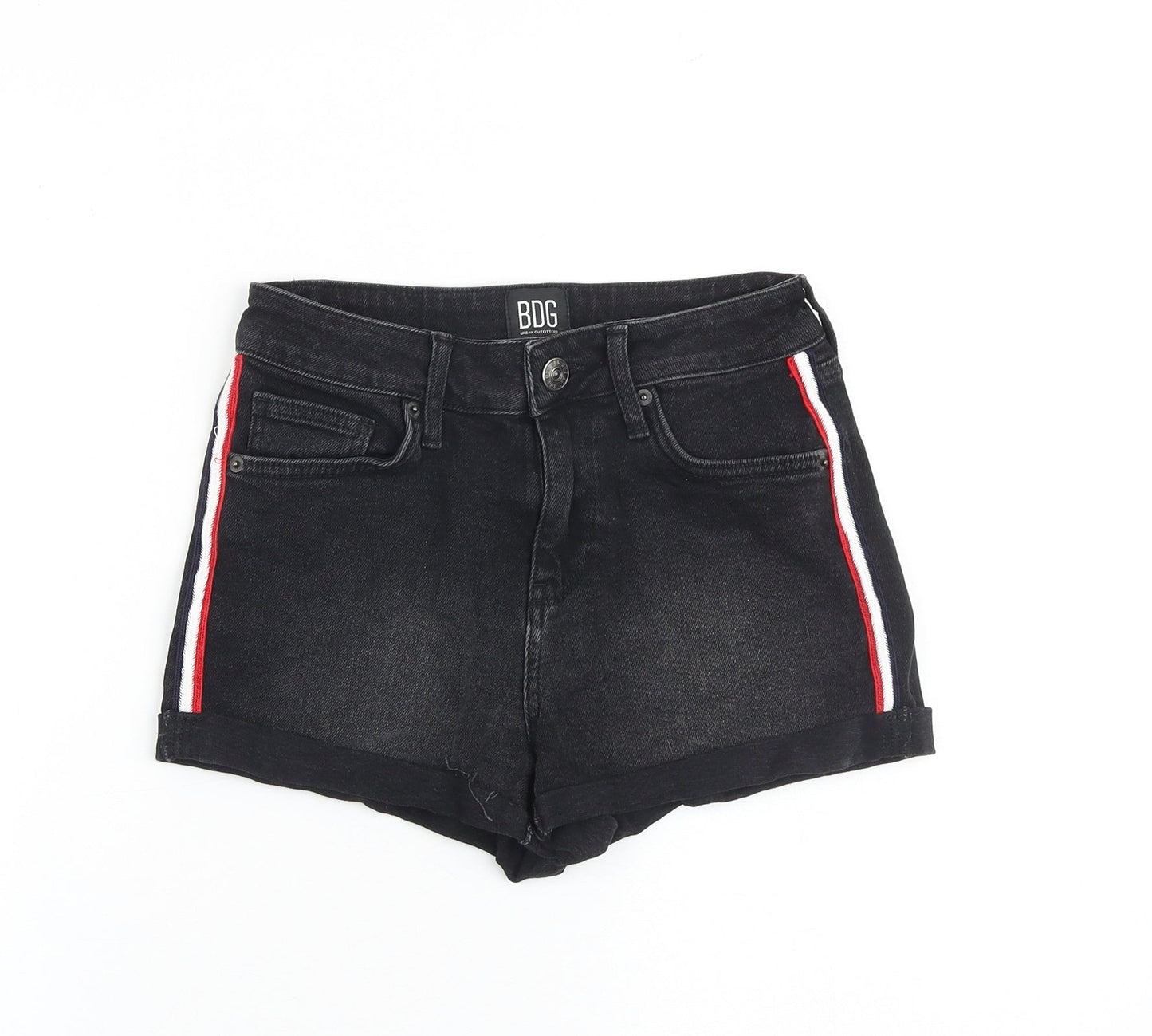 BDG Womens Black 100% Cotton Hot Pants Shorts Size 26 in Regular Zip