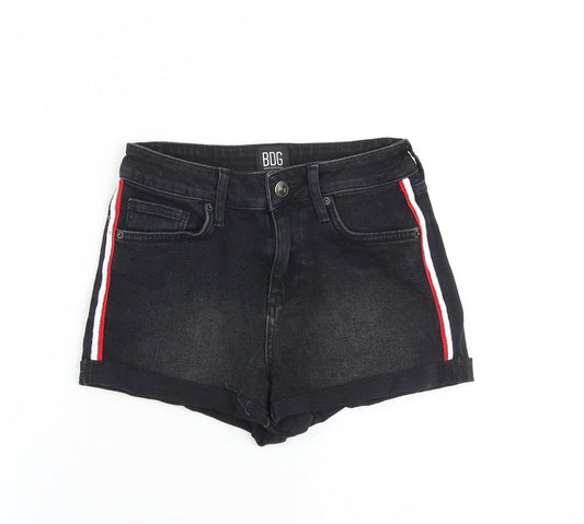 BDG Womens Black 100% Cotton Hot Pants Shorts Size 26 in Regular Zip