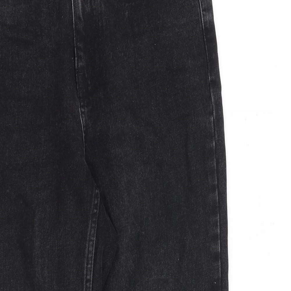 Topshop Womens Black Cotton Tapered Jeans Size 28 in L32 in Regular Zip