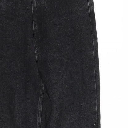 Topshop Womens Black Cotton Tapered Jeans Size 28 in L32 in Regular Zip
