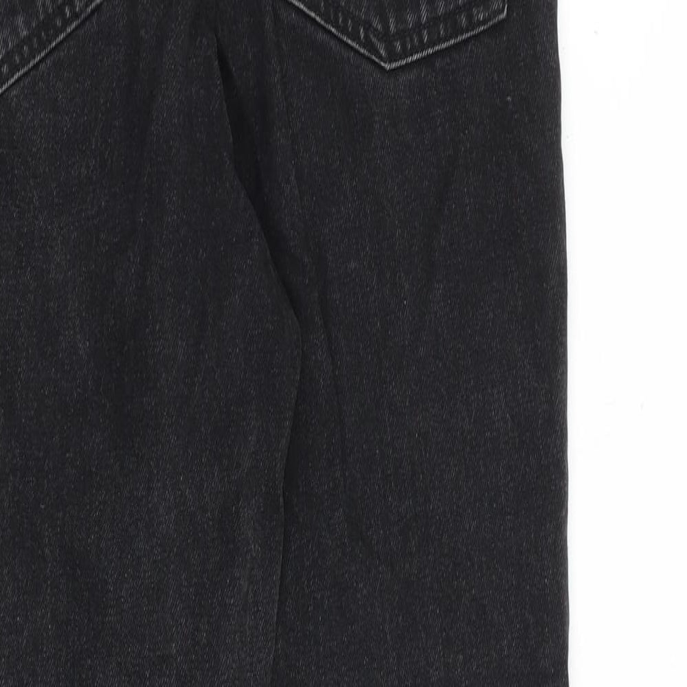 Topshop Womens Black Cotton Tapered Jeans Size 28 in L32 in Regular Zip