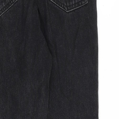 Topshop Womens Black Cotton Tapered Jeans Size 28 in L32 in Regular Zip
