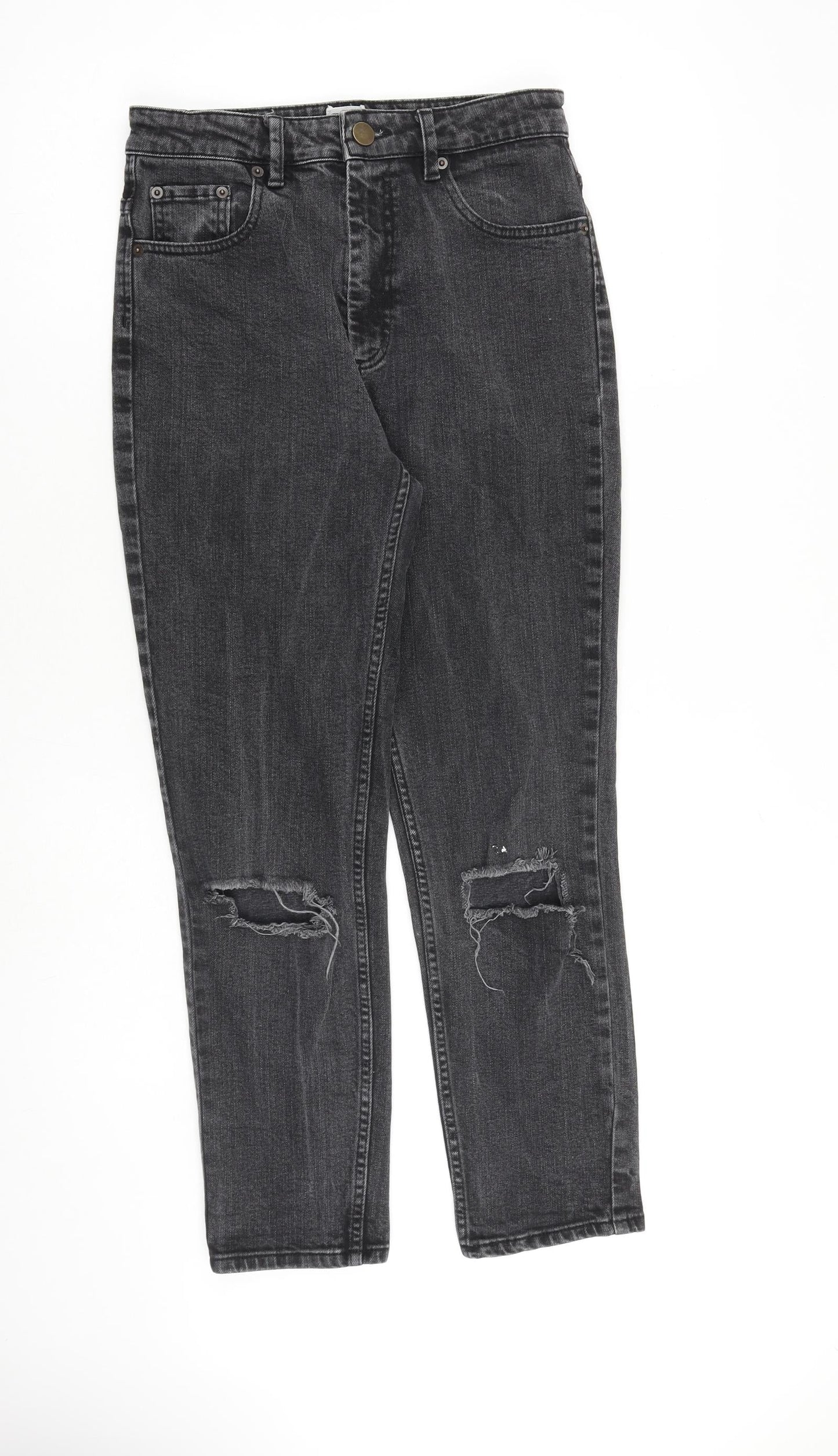 ASOS Womens Grey Cotton Tapered Jeans Size 10 L27 in Regular Zip