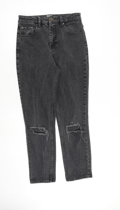 ASOS Womens Grey Cotton Tapered Jeans Size 10 L27 in Regular Zip
