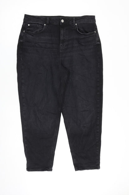 Eighteen Eighty Four Womens Black Cotton Tapered Jeans Size 34 in L24 in Regular Zip