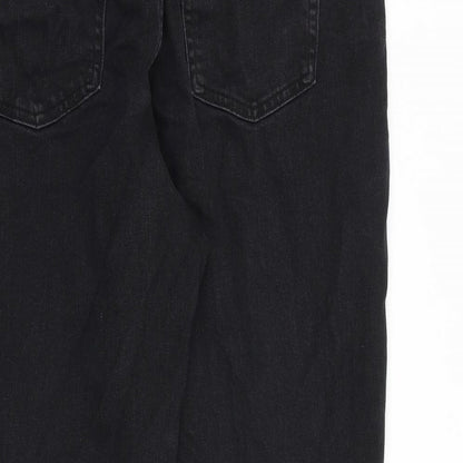 Eighteen Eighty Four Womens Black Cotton Tapered Jeans Size 34 in L24 in Regular Zip