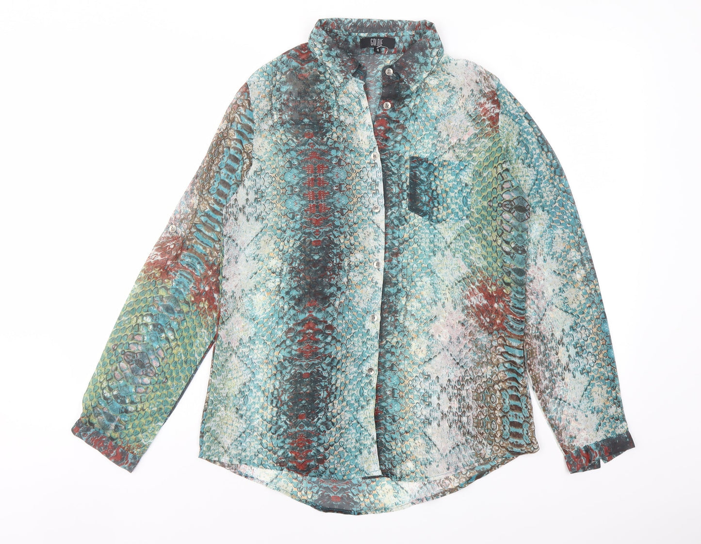 Womens UK Size S Goldie Multicoloured Basic Button-Up
