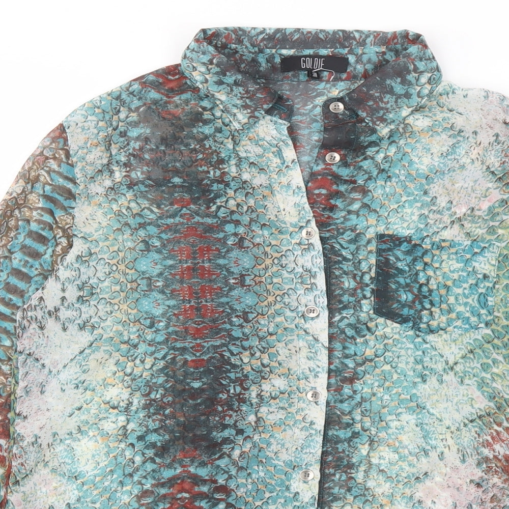Womens UK Size S Goldie Multicoloured Basic Button-Up