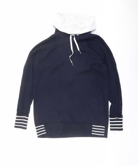 Christian Siriano Womens Black Round Neck Cotton Pullover Jumper Size M