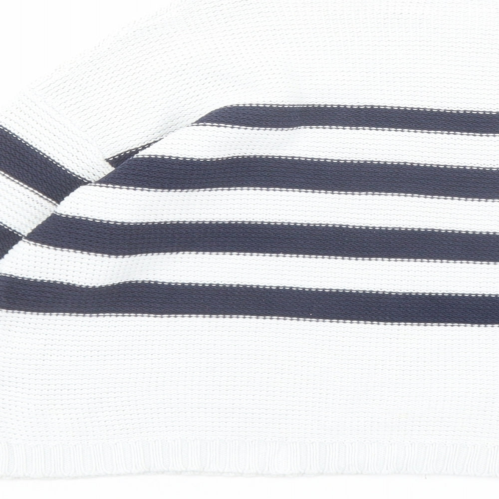 Lottie Lovers Womens White Crew Neck Striped Cotton Pullover Jumper Size 8 - Size 8-10