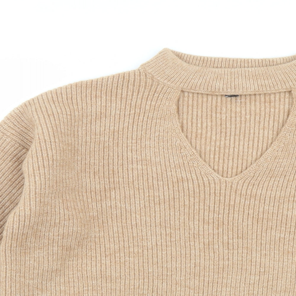 Womens UK Size 14 Friends Like These Beige Pullover Jumper