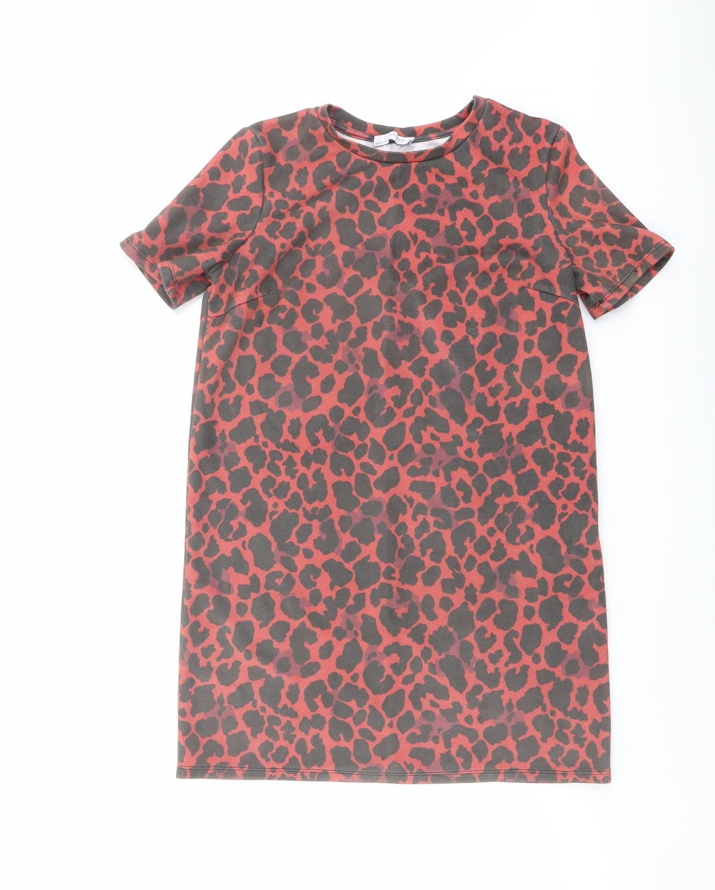 Womens UK Size S Zara Red Basic T-Shirt