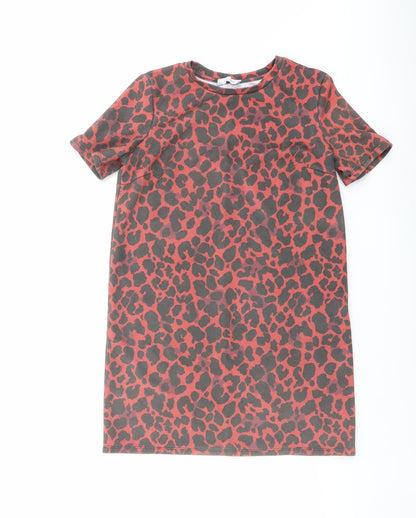 Womens UK Size S Zara Red Basic T-Shirt