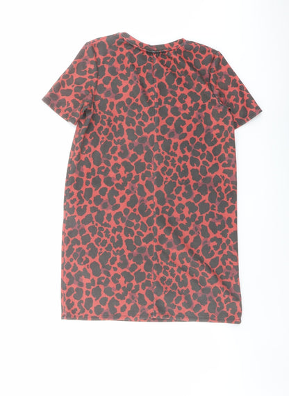 Womens UK Size S Zara Red Basic T-Shirt