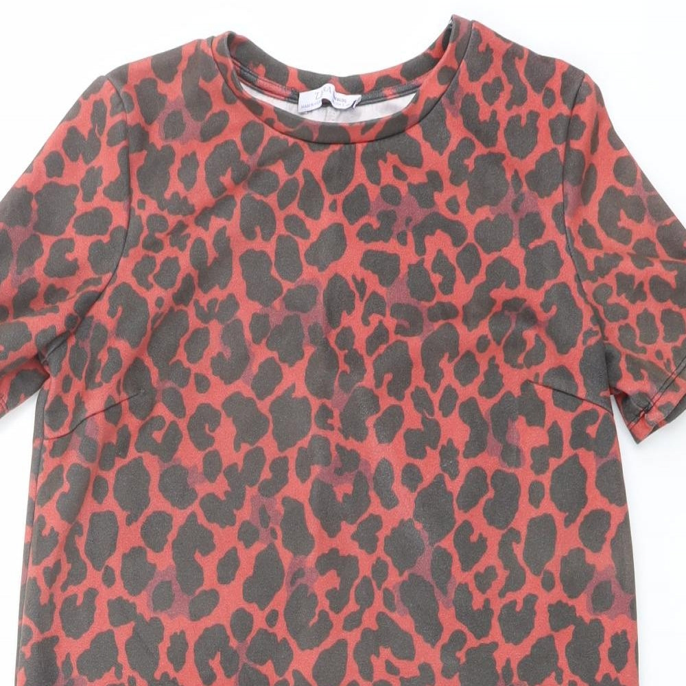 Womens UK Size S Zara Red Basic T-Shirt