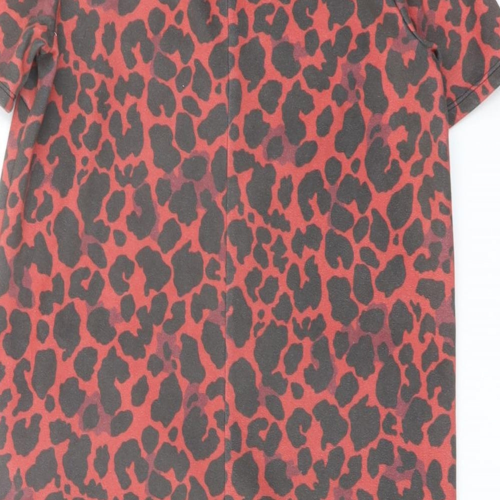 Womens UK Size S Zara Red Basic T-Shirt
