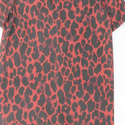 Womens UK Size S Zara Red Basic T-Shirt