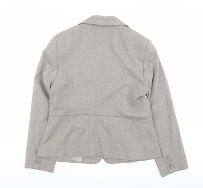 Marks and Spencer Womens Beige Polyester Jacket Blazer Size 16 - Stitch Detail