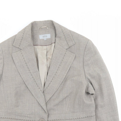 Marks and Spencer Womens Beige Polyester Jacket Blazer Size 16 - Stitch Detail