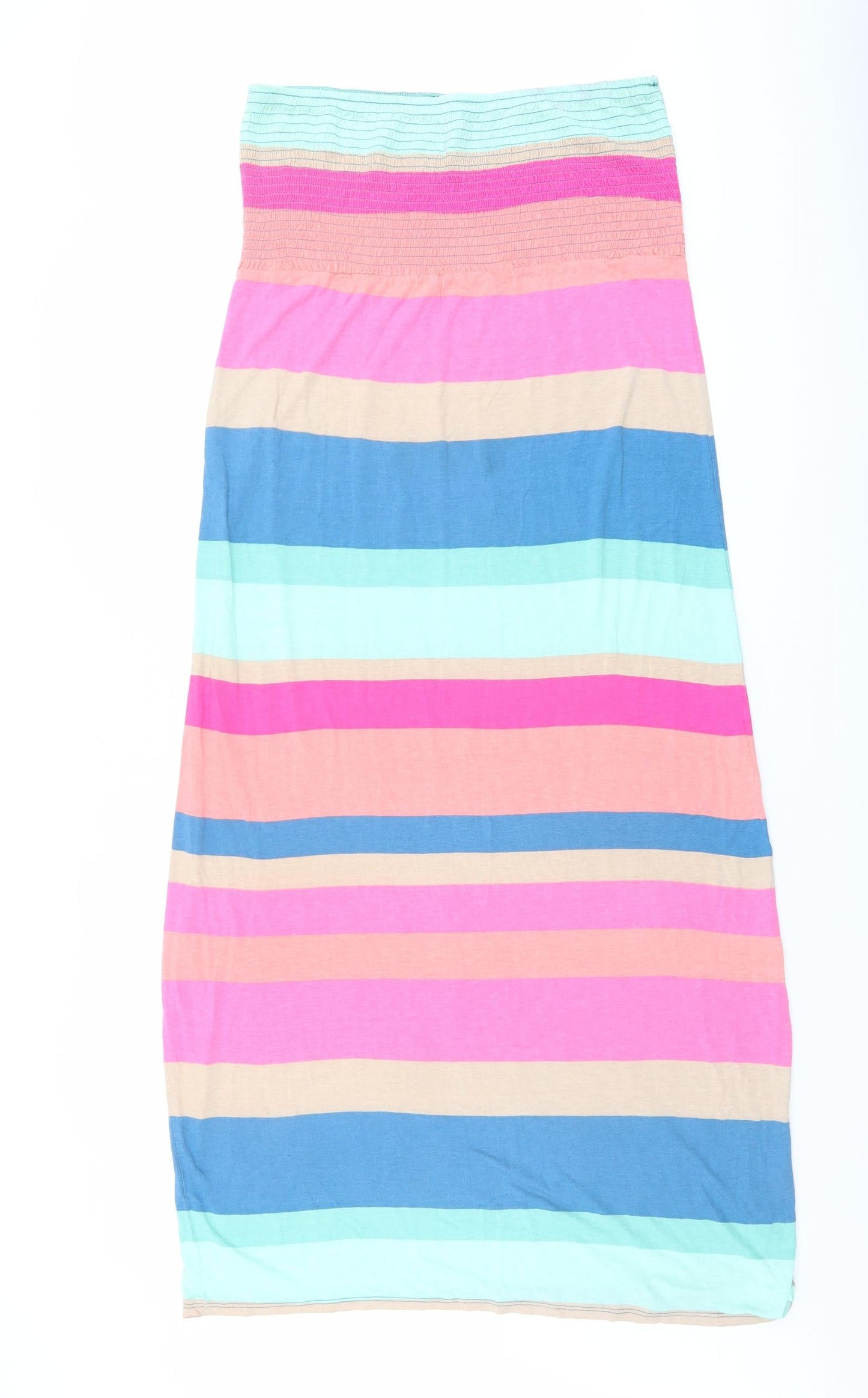 Warehouse Womens Multicoloured Striped Viscose A-Line Size M Off the Shoulder Pullover