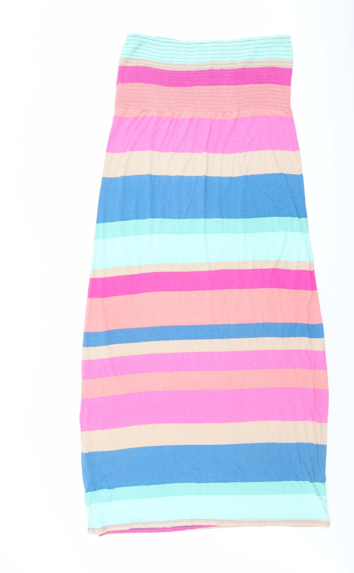 Warehouse Womens Multicoloured Striped Viscose A-Line Size M Off the Shoulder Pullover