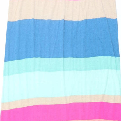 Warehouse Womens Multicoloured Striped Viscose A-Line Size M Off the Shoulder Pullover