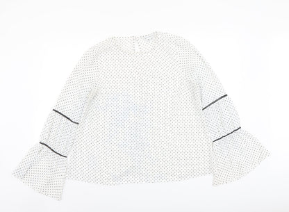 Womens UK Size 12 Warehouse White Basic Blouse