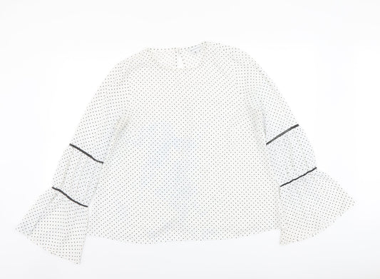 Womens UK Size 12 Warehouse White Basic Blouse