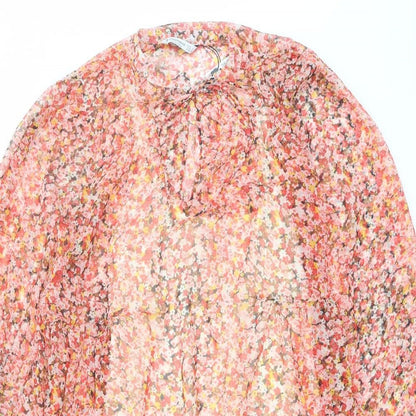 Stradivarius Womens Multicoloured Floral Polyester Trapeze & Swing Size L Round Neck Tie