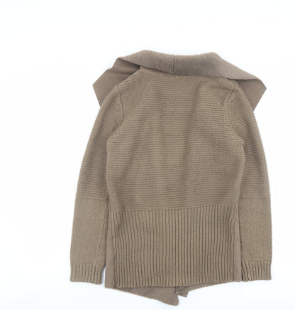 D.E.C.K. Womens Beige V-Neck Acrylic Cardigan Jumper Size M