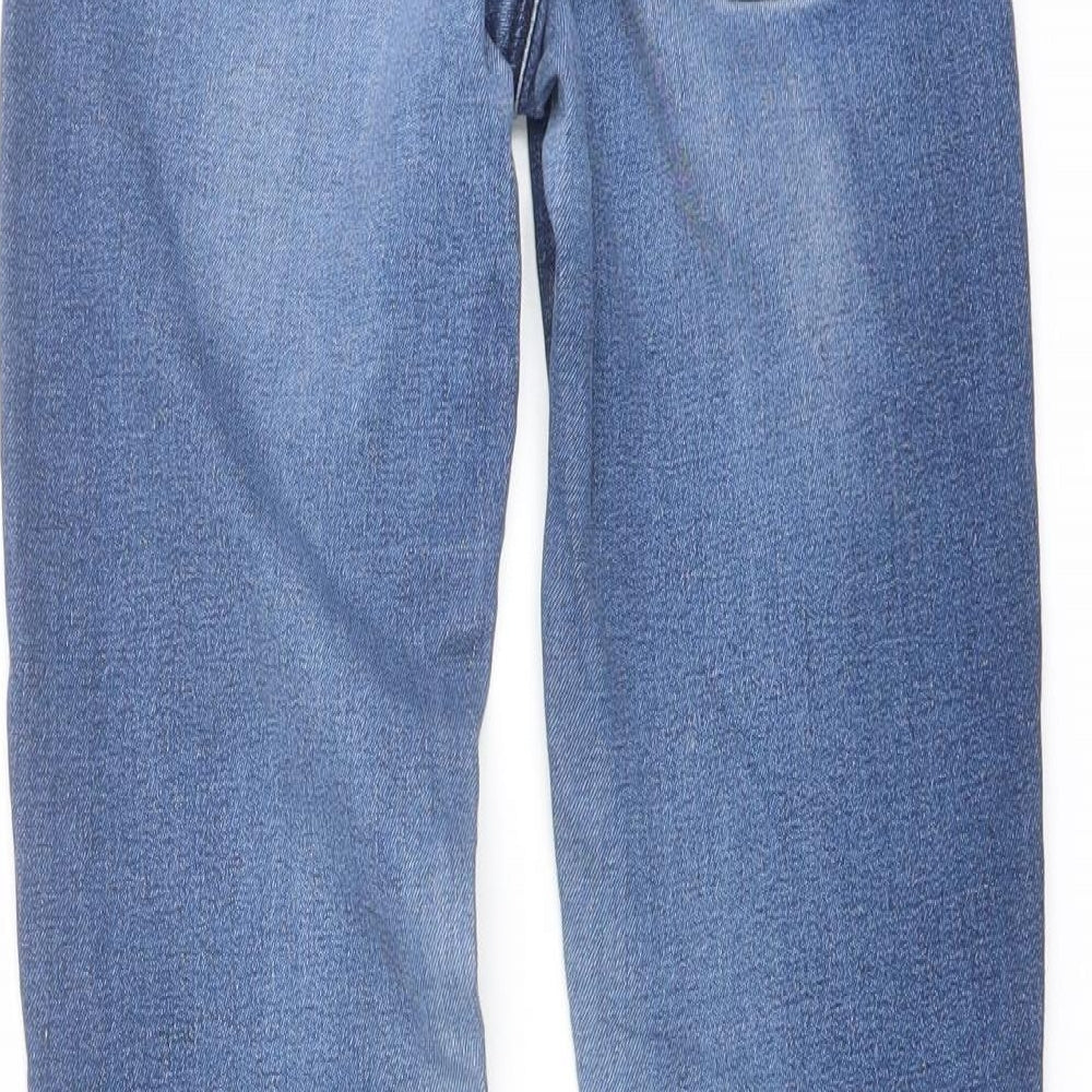 Topshop Womens Blue Cotton Skinny Jeans Size 24 in L28 in Regular Button