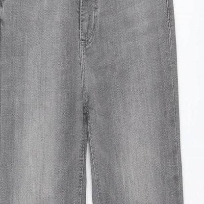 Denim & Co. Womens Grey Cotton Skinny Jeans Size 6 L27 in Regular Zip