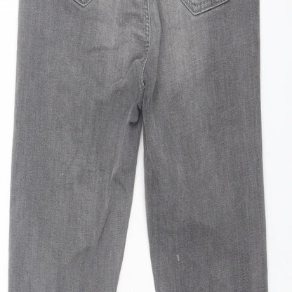 Denim & Co. Womens Grey Cotton Skinny Jeans Size 6 L27 in Regular Zip