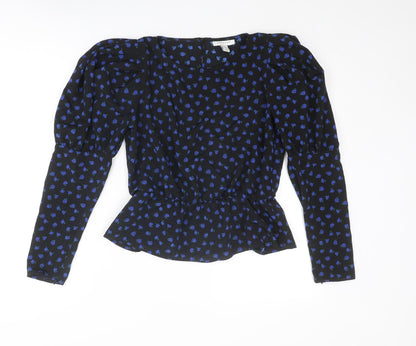 Womens UK Size 10 Topshop Black Basic Blouse