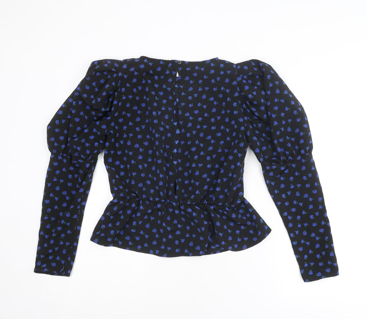 Womens UK Size 10 Topshop Black Basic Blouse