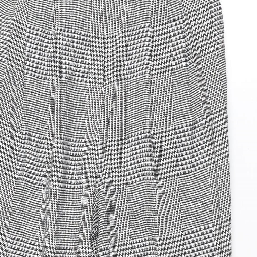 River Island Womens Grey Plaid Polyester Carrot Trousers Size 10 L25 in Regular Zip